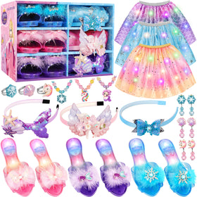 LJZJ princess skirts with sparkling stars for imaginative play on the go