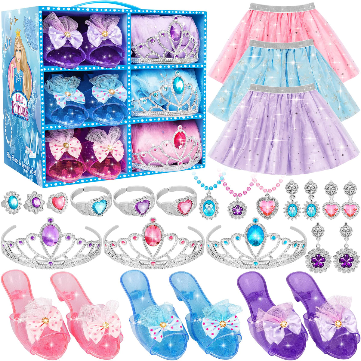LJZJ Princess skirts with sparkling stars invite imaginative dress-up play.