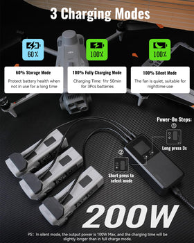 LKTOP Matrice 4 charging hub with 3 battery ports supports parallel recharging.