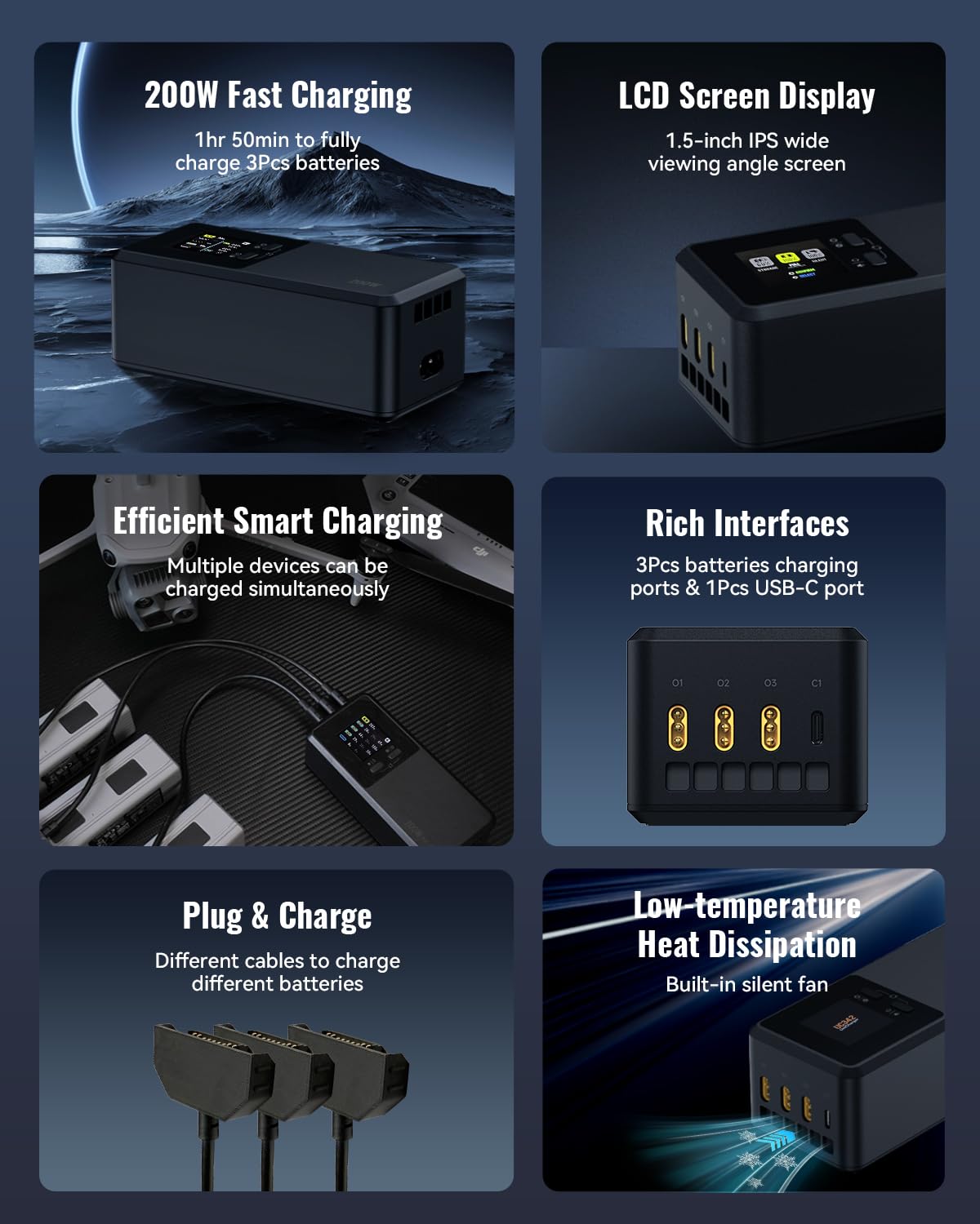 LKTOP Matrice 4 charging hub compact design fits tight workspaces.