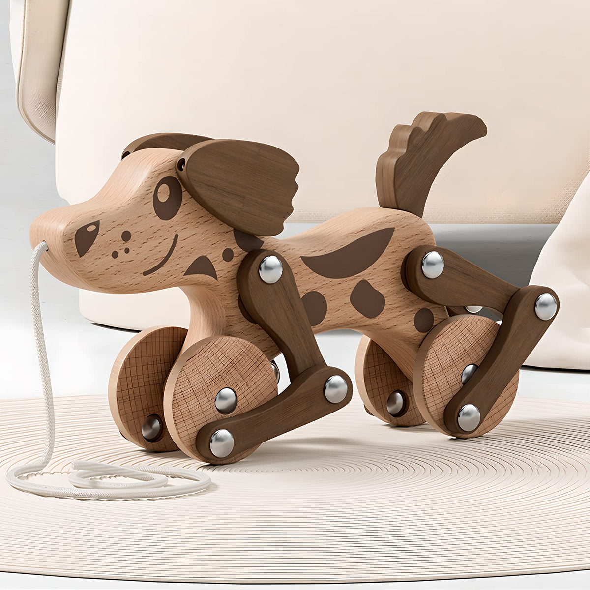 LKyoxs pull-along dog with wagging tail boosts engagement during playtime