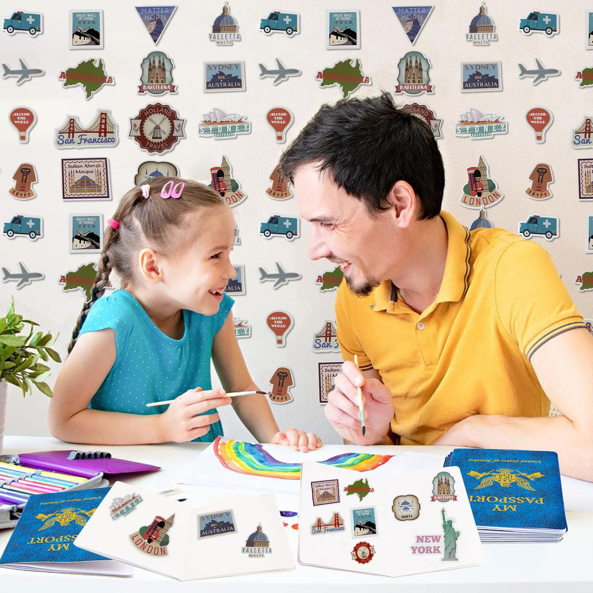 Llamau classroom activity station for pretend travel games.