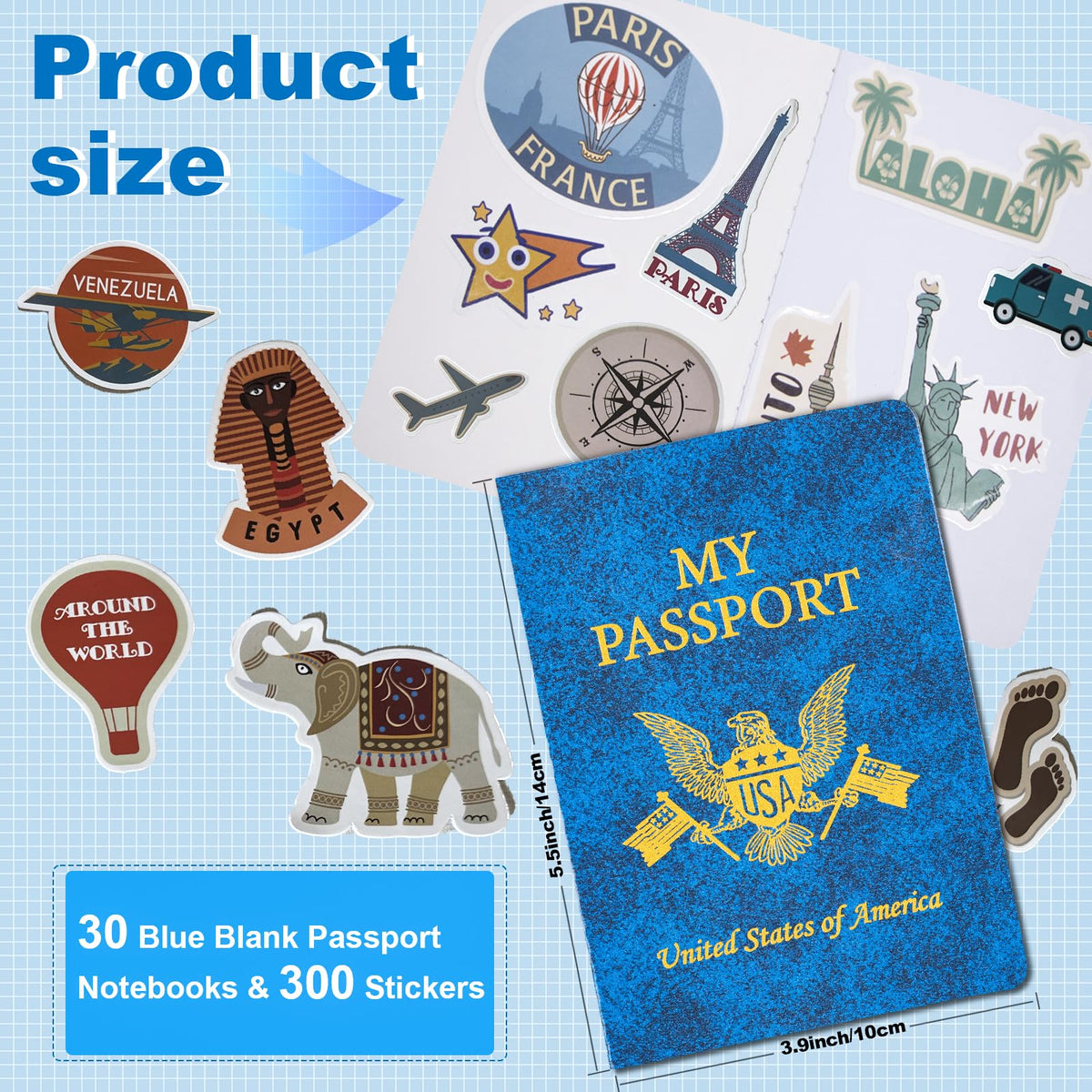 Llamau passport book interior pages for writing and drawing.