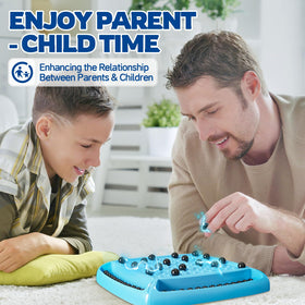 Kids playing with LLESSOO Magnet Game during a family game night.
