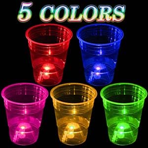 LLKMDSS cups suitable for indoor and outdoor parties with neon glow