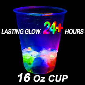 LLKMDSS LED light up cups with 16oz capacity for drinks and desserts.