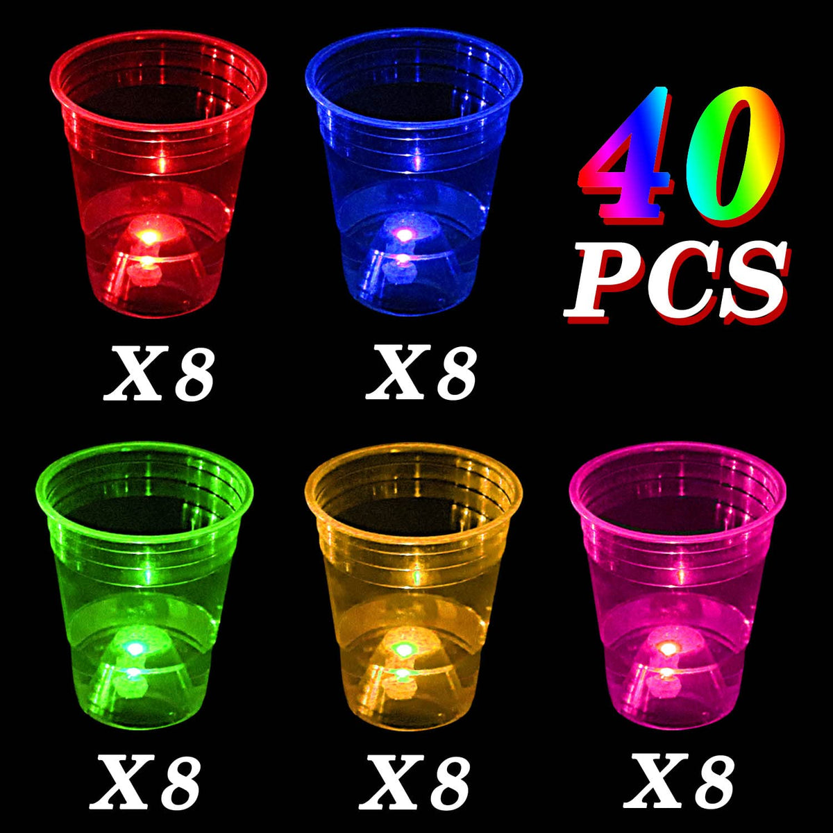 LLKMDSS glowing cups with multi-color LEDs enhance party ambiance
