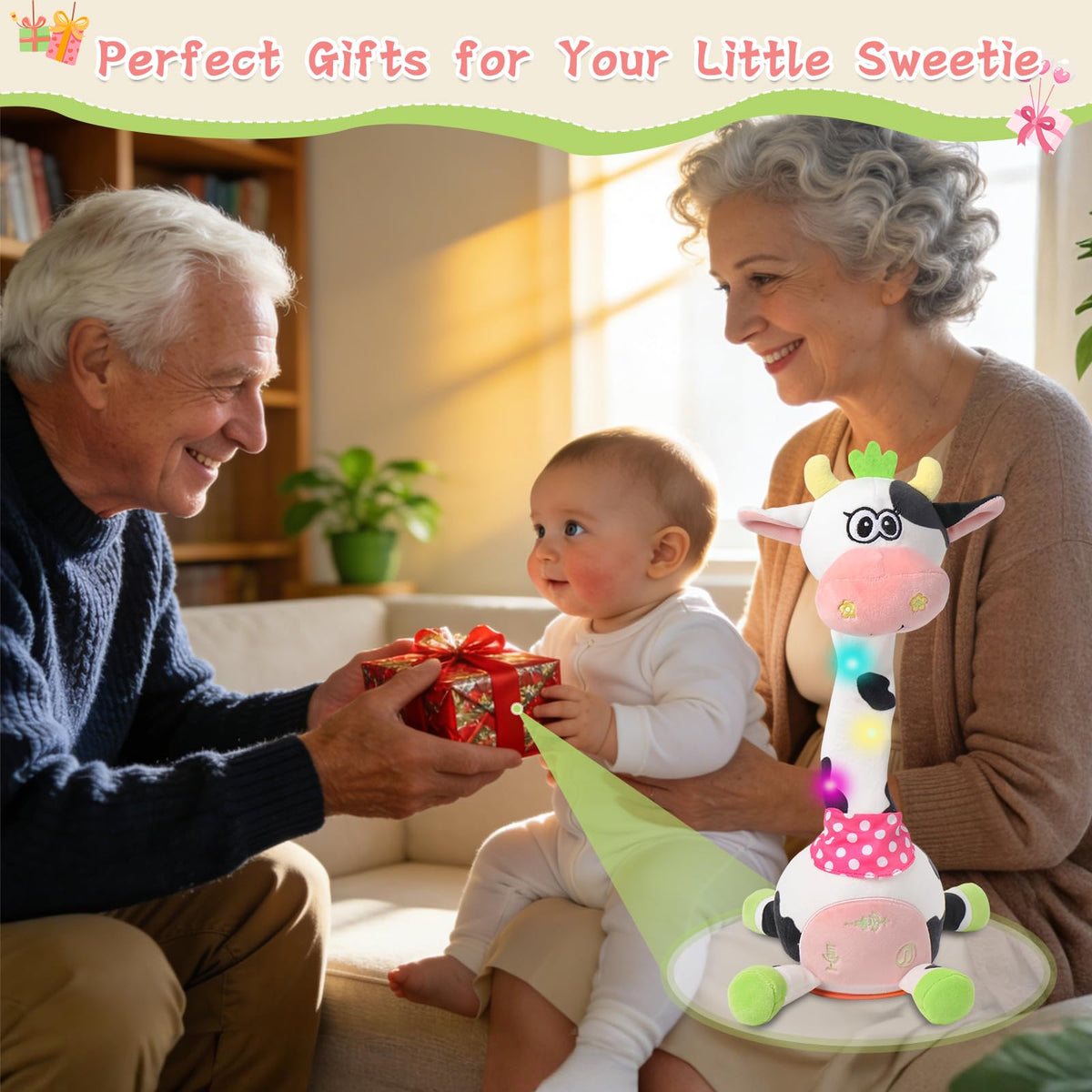 LLUKEME Interactive cow promotes parent-child bonding through music and imagination.