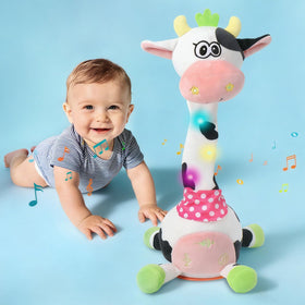 LLUKEME Dancing Cow neck sway toy promotes interactive play for curious toddlers.