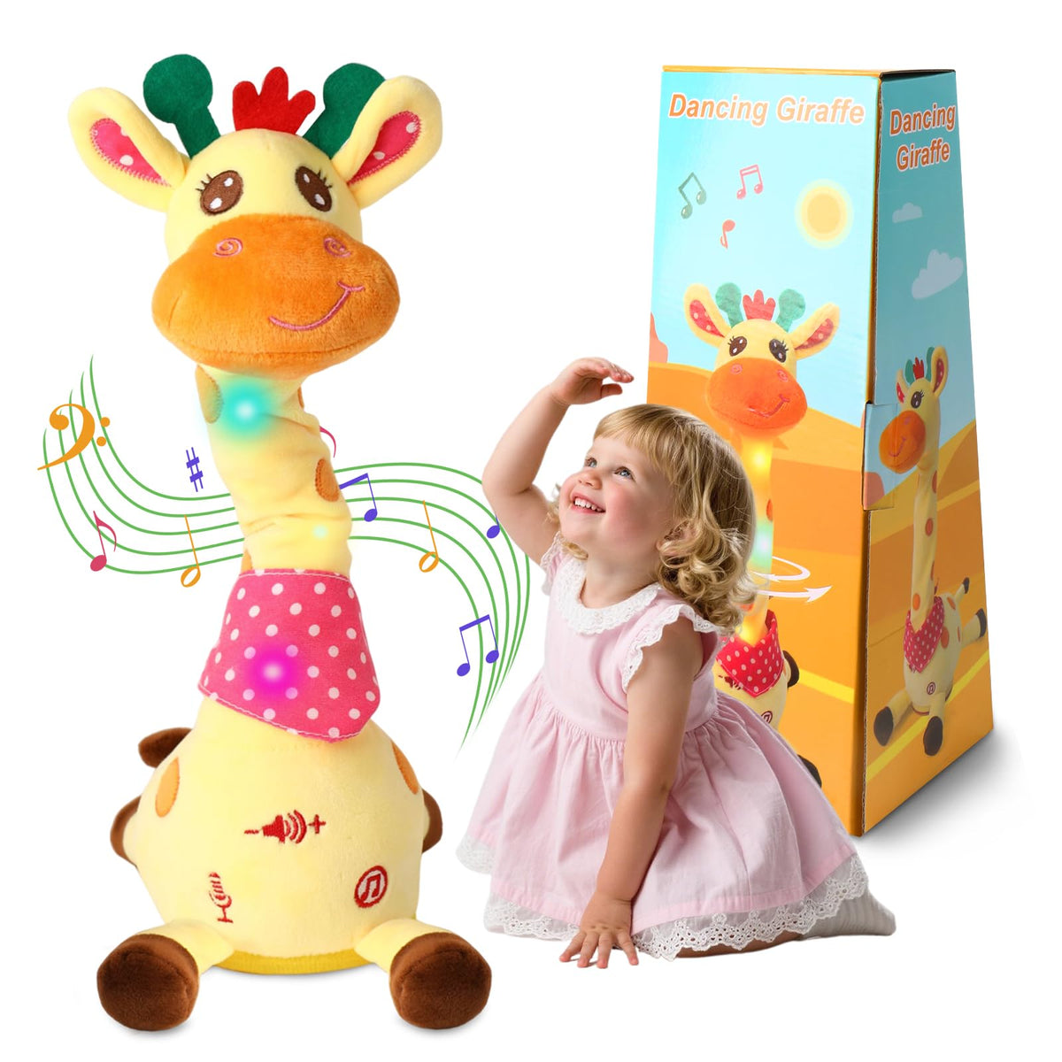 LLUKEME Dancing Giraffe neck glow for captivating playtime visuals.