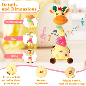 LLUKEME Dancing Giraffe repeats your words to encourage early speech practice.