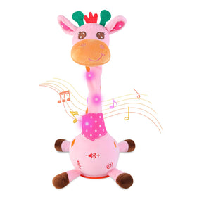 LLUKEME dancing giraffe toy with glowing neck enhances bedtime play