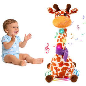 LLUKEME dancing talking giraffe plush toy dancing for toddler play
