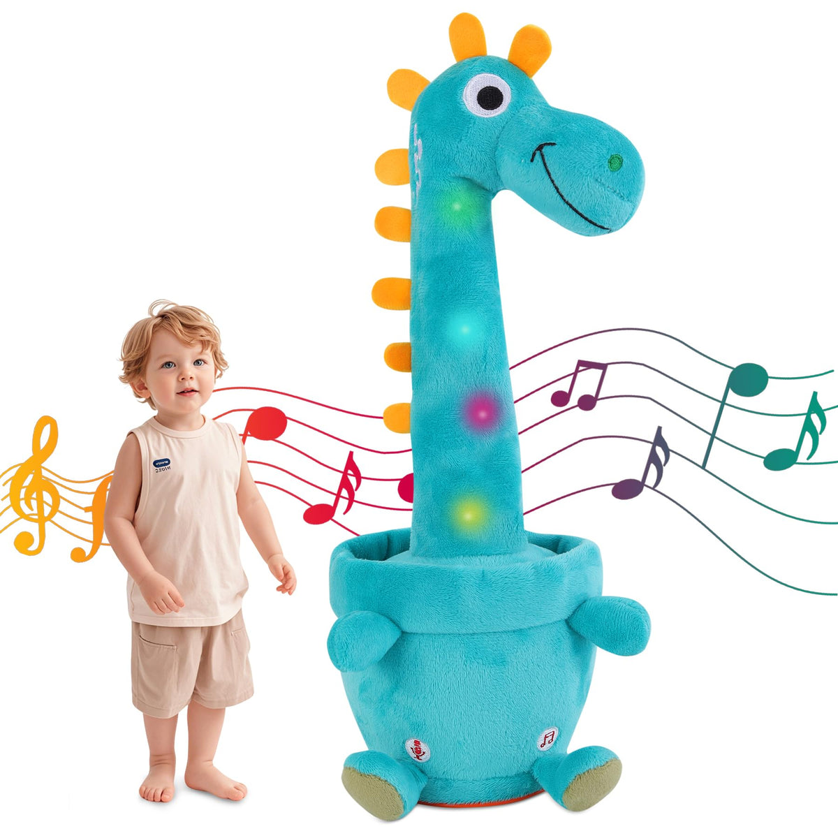 LLUKEME dancing talking giraffe toy with LED lights sparks kids' playtime imagination
