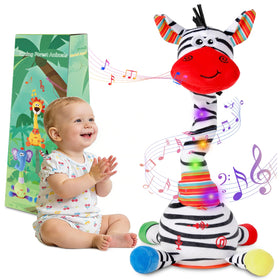 LLUKEME Dancing Talking Zebra Toy with dancing action and lights for playful learning