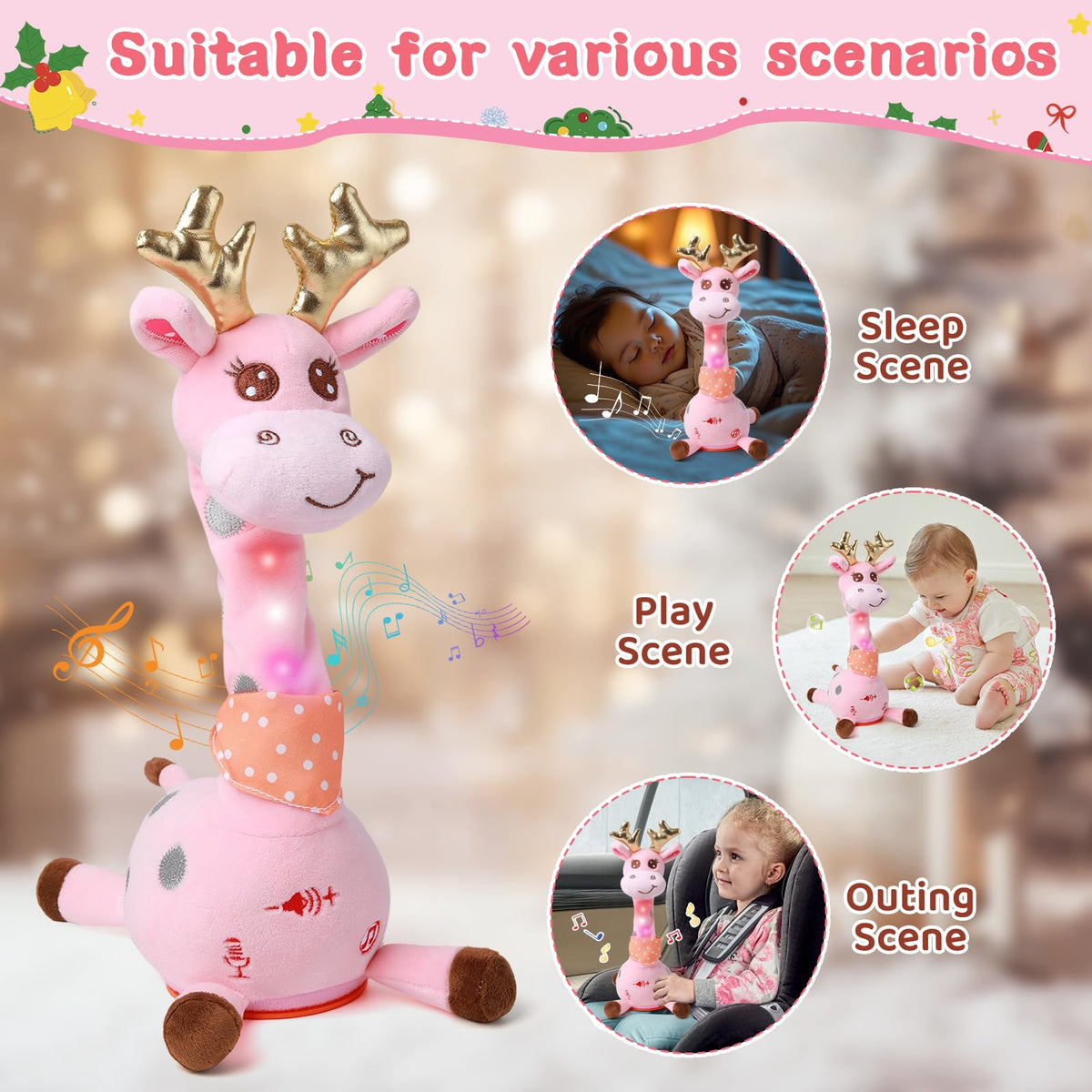 LLUKEME giraffe recording feature; press and hold to save messages for later playback
