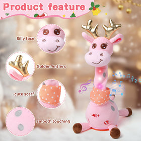 LLUKEME pink plush giraffe, incredibly soft for comforting cuddles and imaginative play