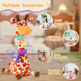 LLUKEME giraffe toy with recording and playback feature