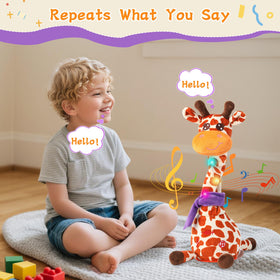 Portable LLUKEME giraffe plush suitable for travel and outings