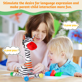 LLUKEME Zebra plush performing song and dance to engage toddlers