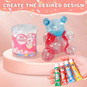 LM.XDBQ plastic bubbles with 80 straws for easy play and storage.