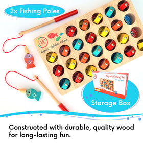 LMC Products Magnetic Alphabet Fishing Toy colorful fish pieces laid out for early learning