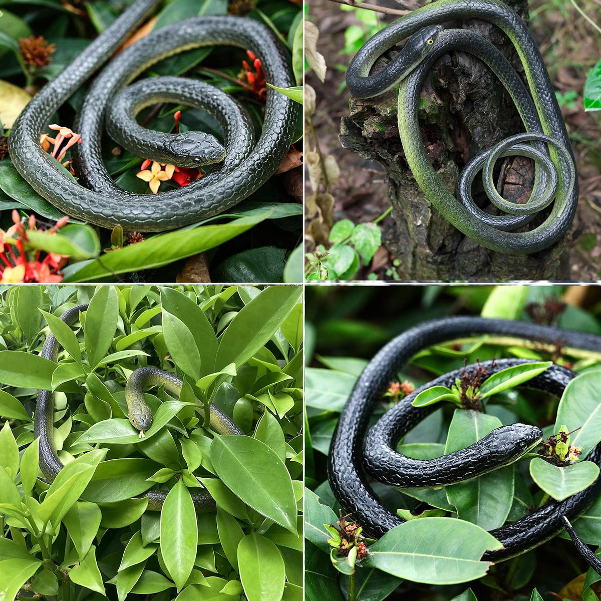 Lnbeyw large rubber snake, 49-inch, realistic look for Halloween setups.