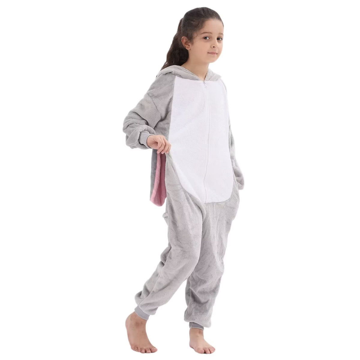 LOBUJOU Kids Onesie Gray Rabbit care details ensure easy cleaning and durable wear.