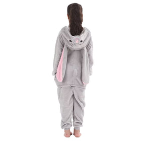 LOBUJOU Kids Onesie Gray Rabbit hip-zip enables easy bathroom breaks during busy mornings.