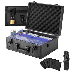 LOCKCURX trading card storage box exterior demonstrates rugged aluminum frame for durable, portable protection.
