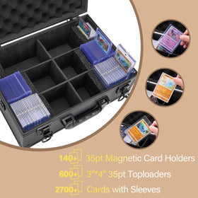 LOCKCURX interior with foam dividers demonstrates flexible fit for 600+ toploaders.
