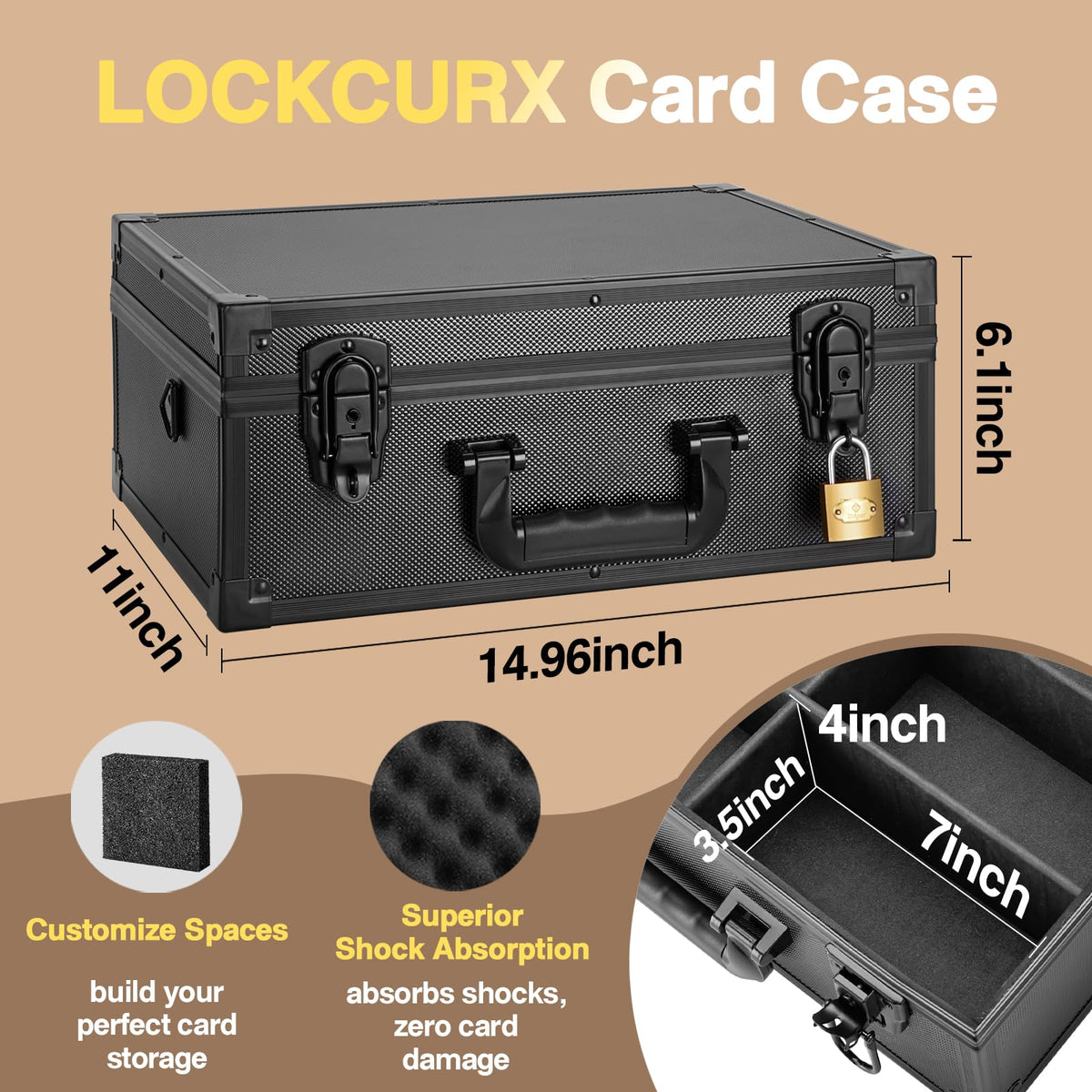 LOCKCURX detachable shoulder strap enables comfortable transport to shows.