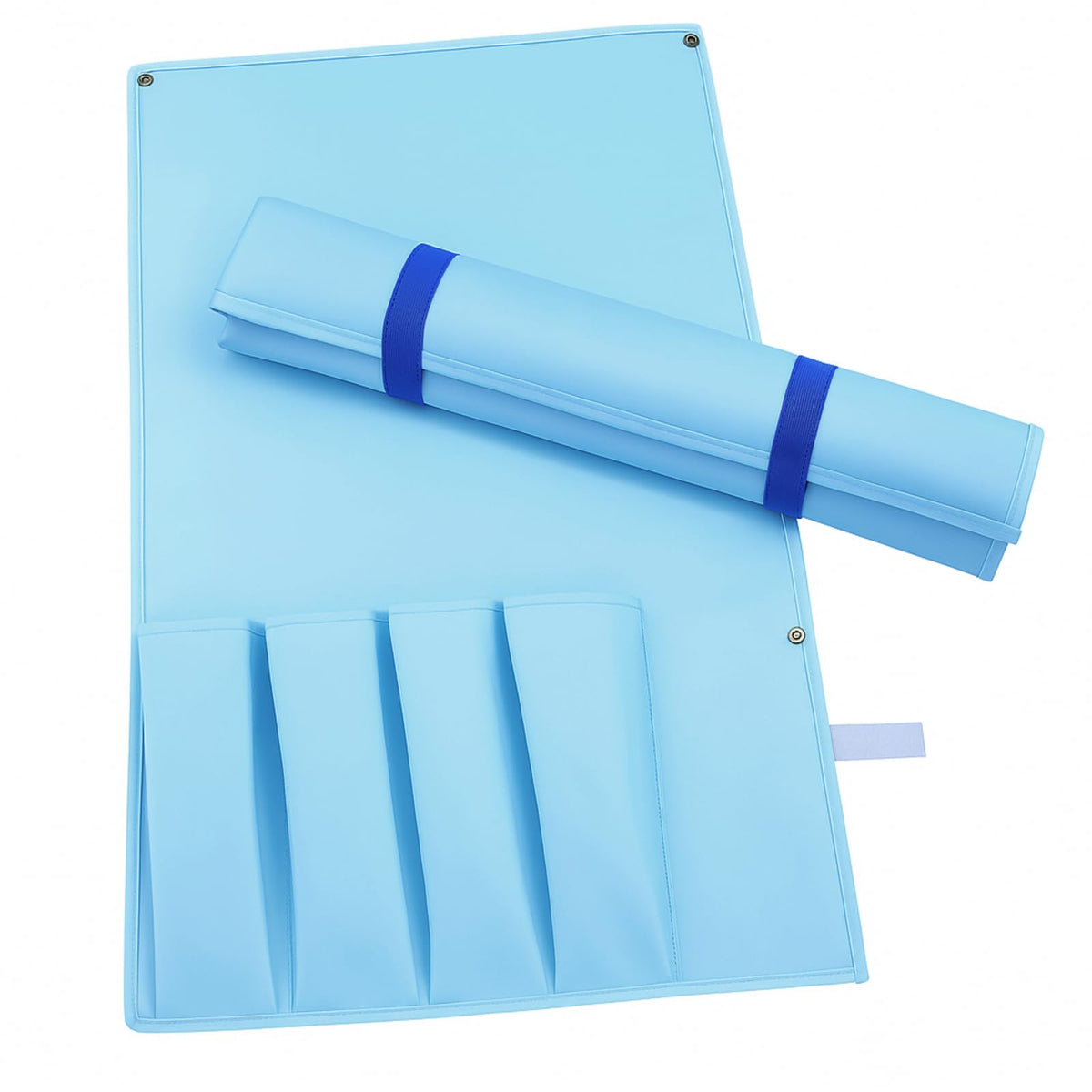 Locmeo mahjong bag in light blue for 20-inch rack storage and easy transport.