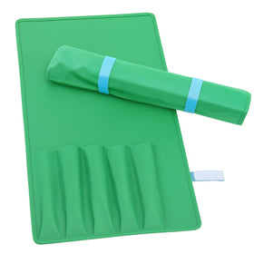 Locmeo Mahjong protective sleeve in green shields racks and pushers on the go.