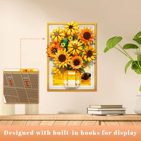 Lodikisbay Sunflower Frame Building Set includes eight sunflowers and buds for realistic bloom