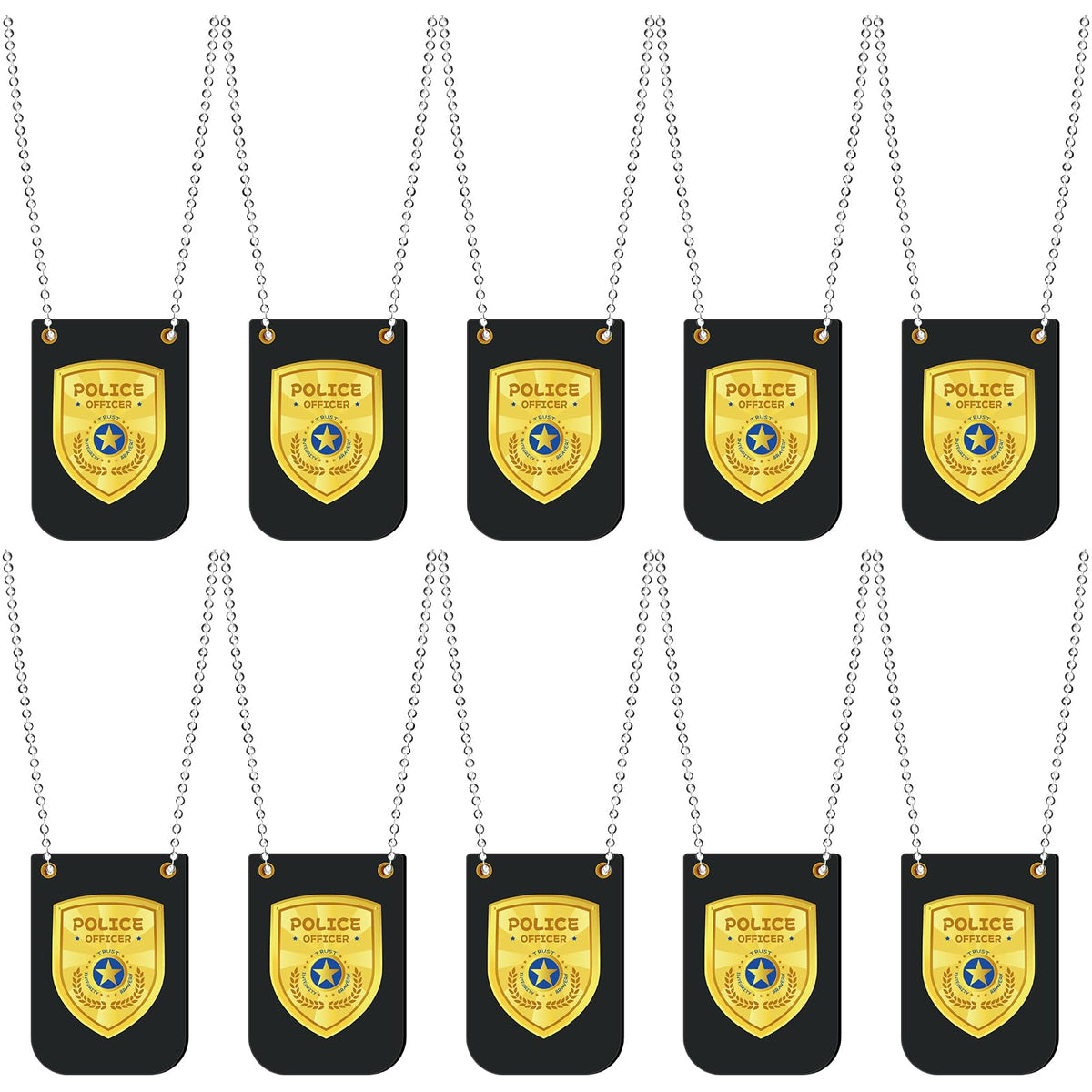 Loetere police badge with chain for cosplay and stage performances