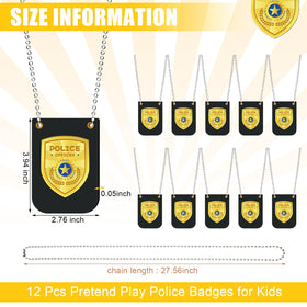 Loetere police badge with chain enhances pretend play and storytelling