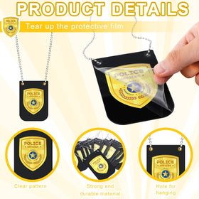 Loetere police badge with chain is durable for everyday kid play