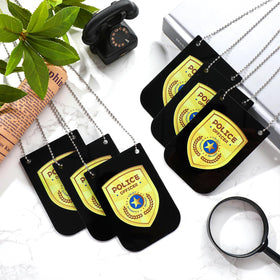 Loetere police badge with chain suits party favors and dress-up sets