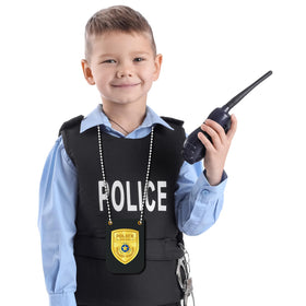 Loetere police badge with chain offers safe, lightweight role play gear