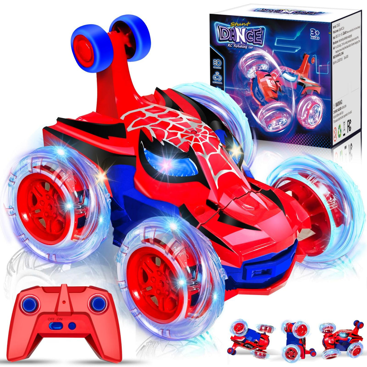 Logth Spider Monster RC Car with LED lights for eye-catching indoor and outdoor play.