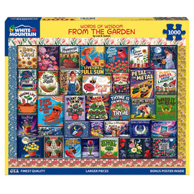 Lois B. Sutton garden collage art integrated into a cheerful puzzle