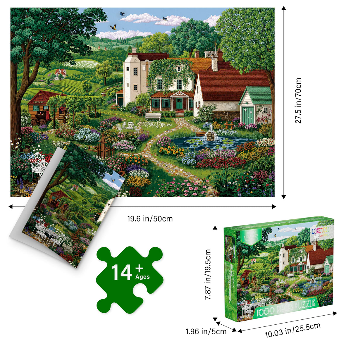 LOJETON 27.5x19.7 inch puzzle ready for display or shelf decor
