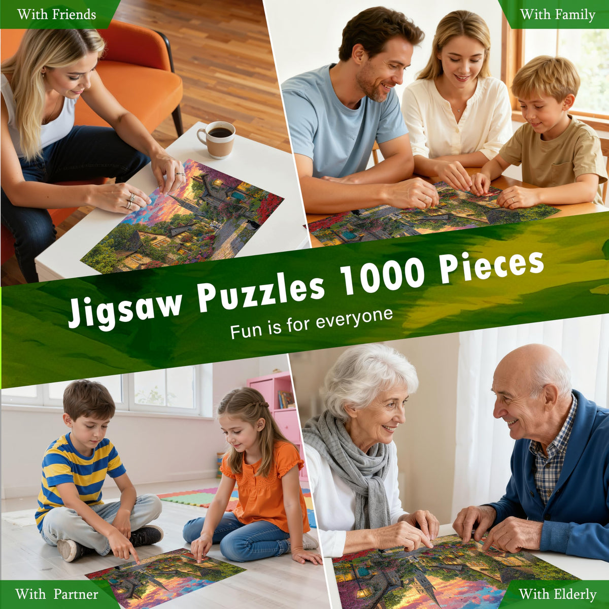 LOJETON Church Lane 1000-piece puzzle promotes mindful relaxation