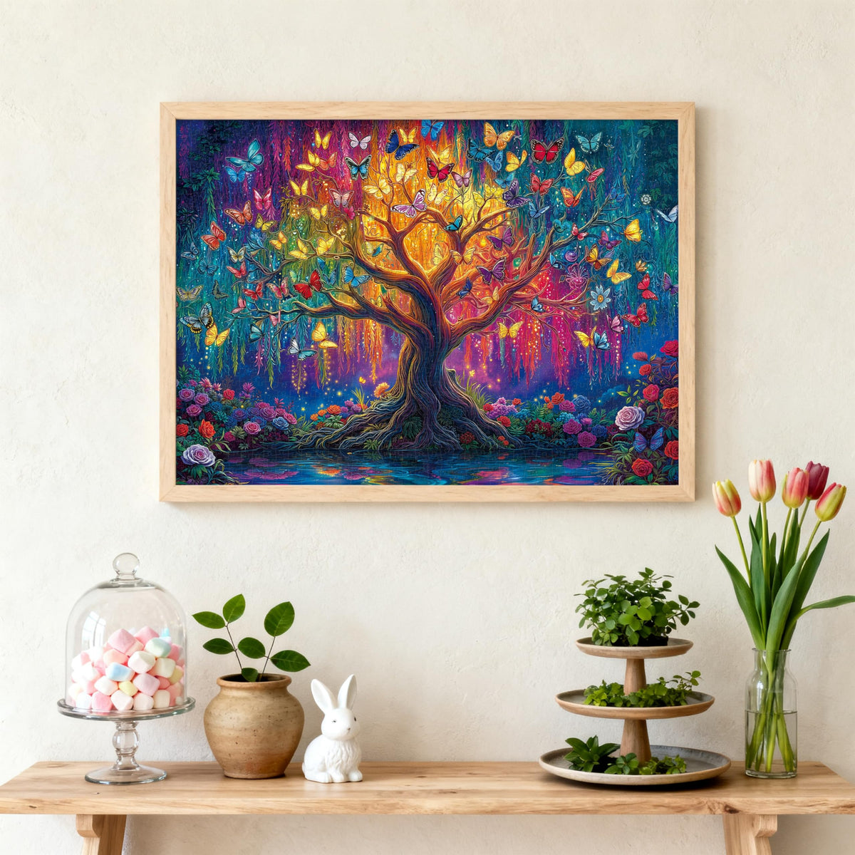 LOJETON Colorful butterflies puzzle-detail captures rainbow tones for relaxed concentration