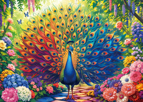 LOJETON Colorful Peacock Puzzle ready for assembly with vibrant imagery