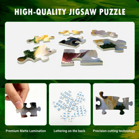 Lojeton puzzle pieces have a smooth matte finish for easy handling.