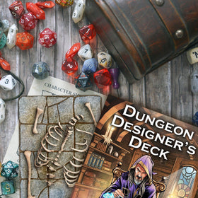 Loke BattleMats terrain cards highlight eerie crypts and treasure rooms on the map.