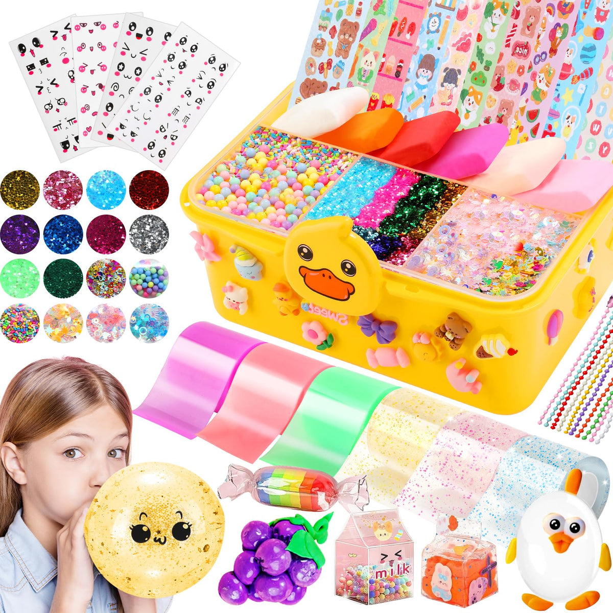 Lokuc Duck Theme Nano Tape Bubble Kit box with organized supplies for creative play and gifting