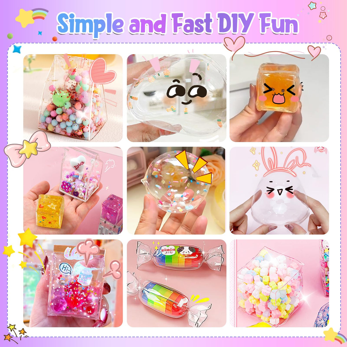 Lokuc Nano Tape Bubble Kit decorations and stickers add vivid personalization options.